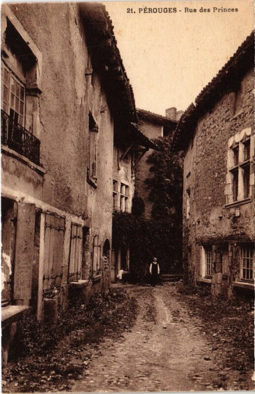 Carte postale ancienne Perouges Rue des Princes