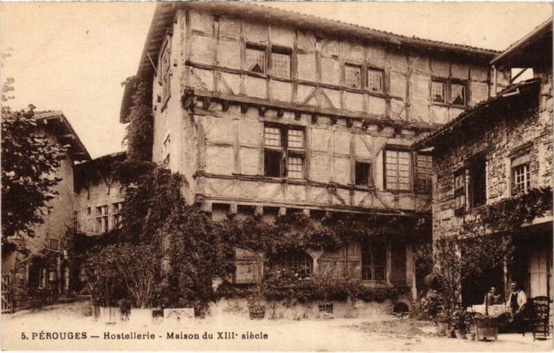 Carte postale ancienne Perouges Hostellerie