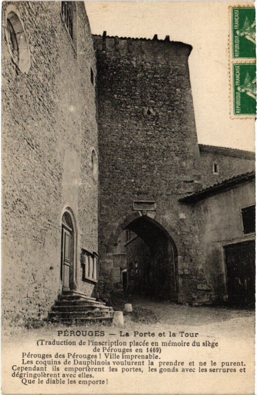 Carte postale ancienne Perouges La Porte et la Tour