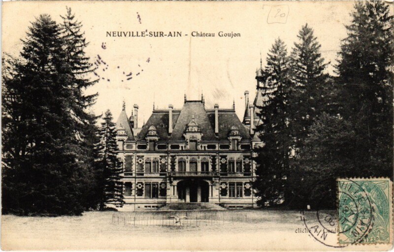 Carte postale ancienne Neuville-sur-Ain Chateau Goujon à Neuville-sur-Ain