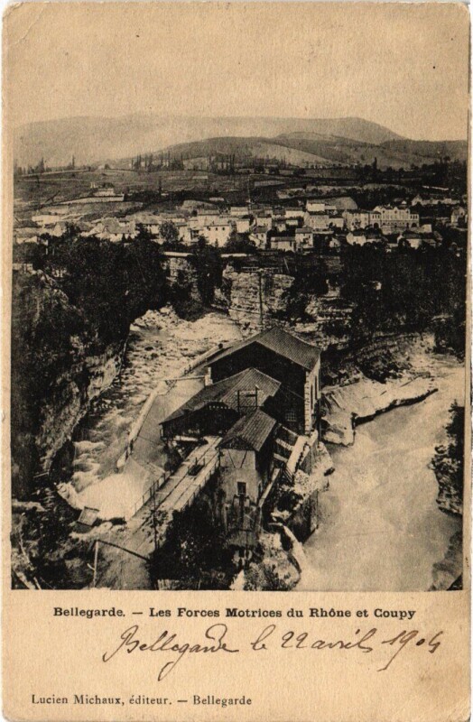 Carte postale ancienne Bourg-en-Bresse Les Forces Motrices du Rhone et Coupy à Bourg-en-Bresse