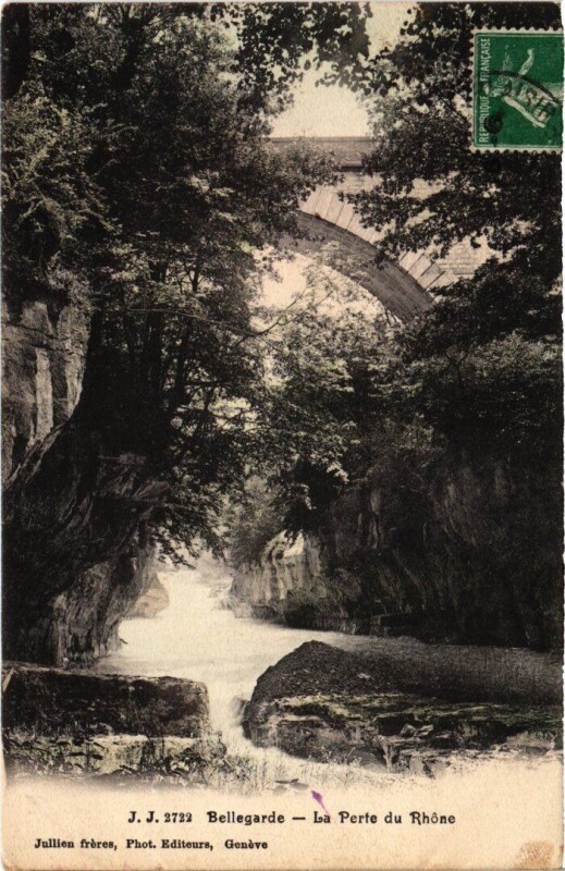 Carte postale ancienne Bellegarde-sur-Valserine La Perte du Rhone