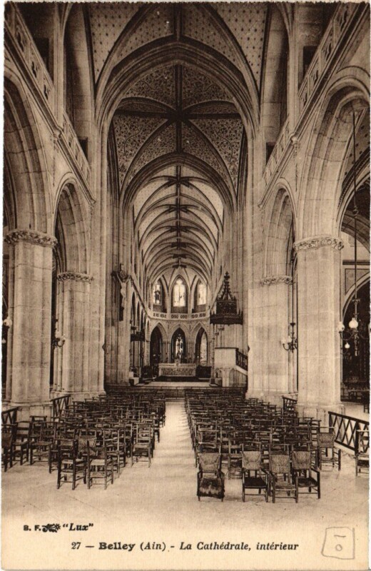 Carte postale ancienne Belley La Cathedrale - Interieur à Belley