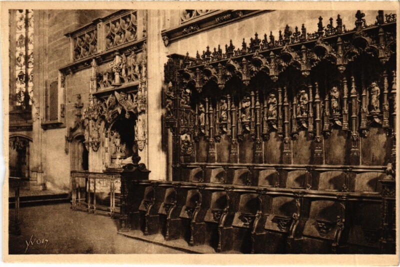 Carte postale ancienne Bourg-en-Bresse L'Eglise de Brou - Les Stalles du Choeur à Bourg-en-Bresse