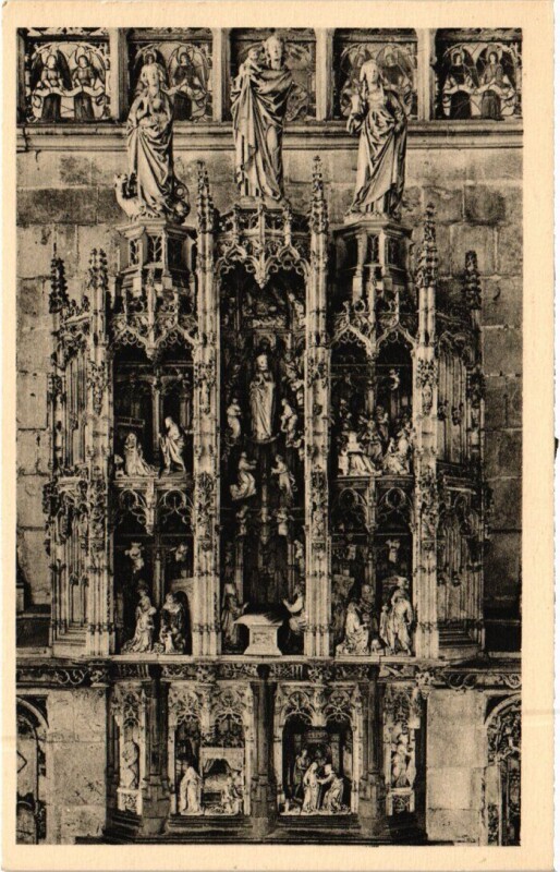 Carte postale ancienne Bourg-en-Bresse L'Eglise de Brou - Retable à Bourg-en-Bresse