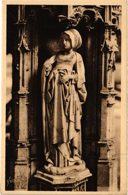 Carte postale ancienne Bourg-en-Bresse L'Eglise de Brou - Statuette à Bourg-en-Bresse