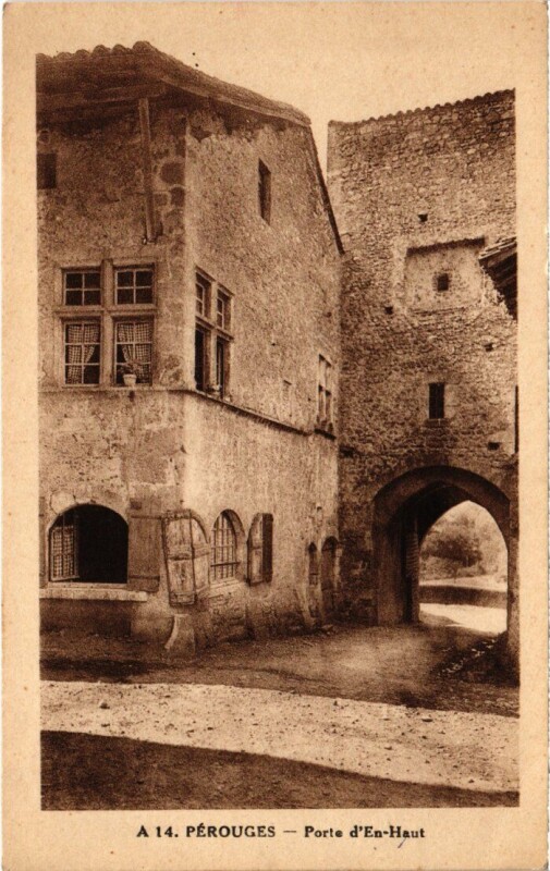 Carte postale ancienne Perouges Pont d'En-Haut