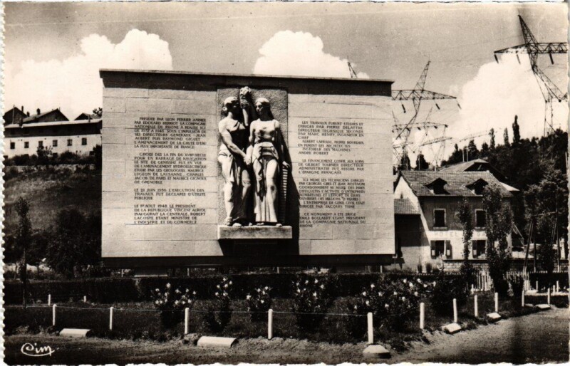 Carte postale ancienne Genissiat Barrage - Monument