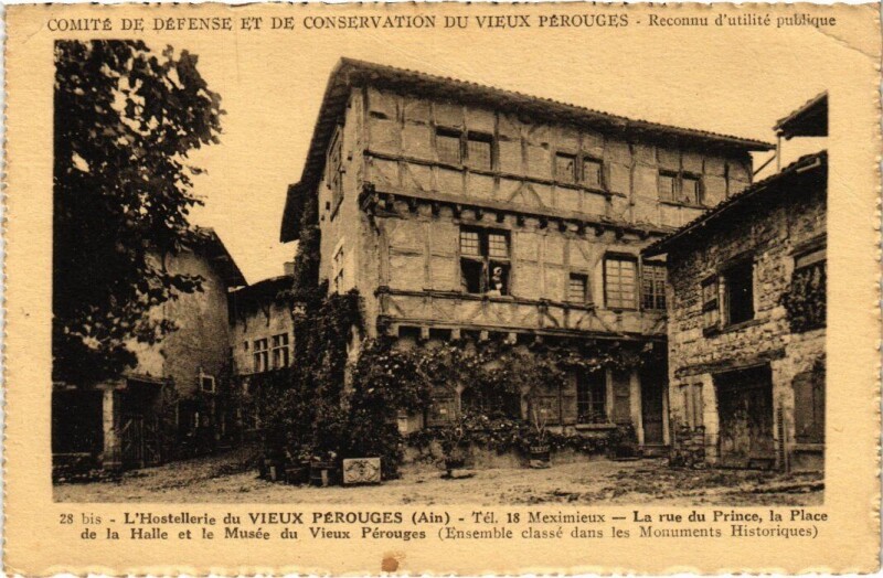 Carte postale ancienne Perouges Hostellerie