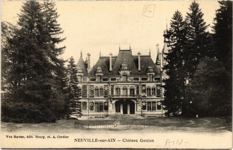Carte postale ancienne Neuville-sur-Ain Chateau Goujon à Neuville-sur-Ain