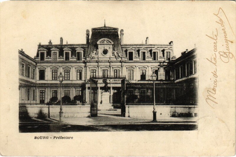 Carte postale ancienne Bourg-en-Bresse Prefecture à Bourg-en-Bresse