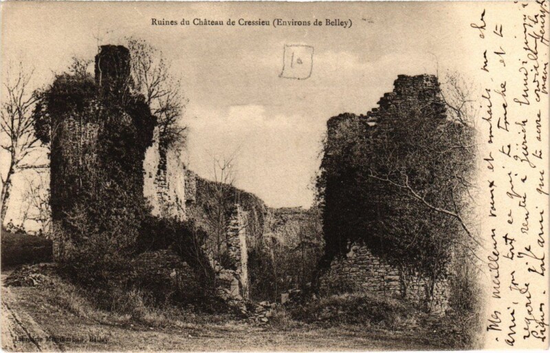 Carte postale ancienne Env. de Belley Ruines du Chateau de Cressieu à Belley