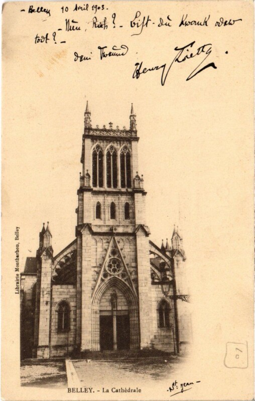 Carte postale ancienne Belley La Cathedrale à Belley
