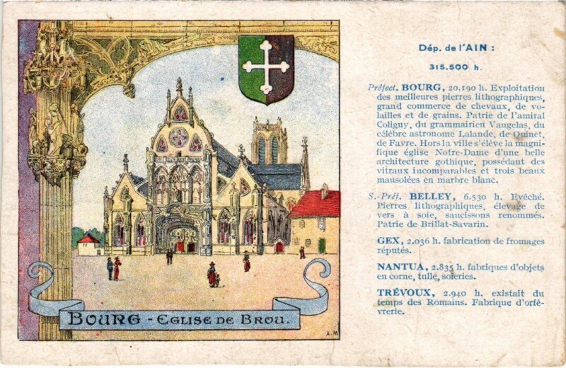 Carte postale ancienne Bourg-en-Bresse L'Eglise de Brou à Bourg-en-Bresse