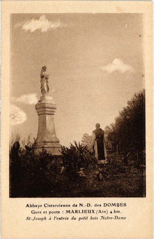 Carte postale ancienne Abbaye Cistercienne de N.-D. des Dombes - Statue