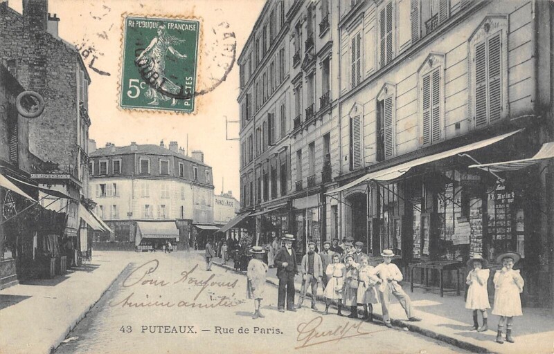 Carte postale ancienne Puteaux - Rue De Paris à Puteaux
