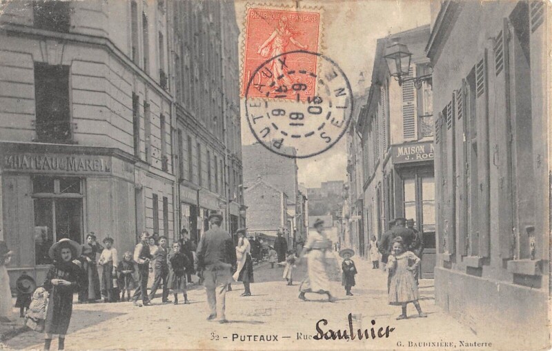 Carte postale ancienne Puteaux / Rue Saulnier à Puteaux