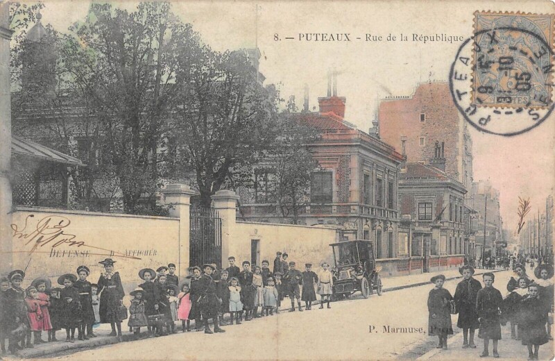 Carte postale ancienne Puteaux - Rue De La Republique à Puteaux