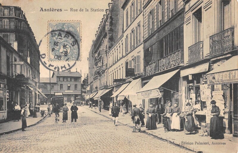 Carte postale ancienne Asnieres - Rue De La Station