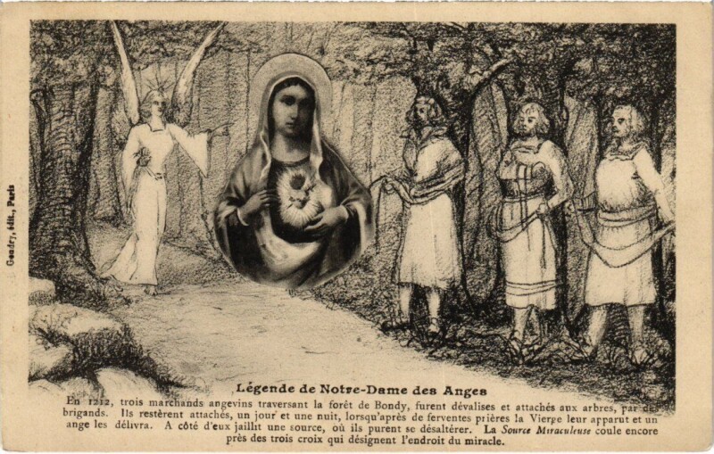 Carte postale ancienne Clichy Legende de Notre Dame des Anges
