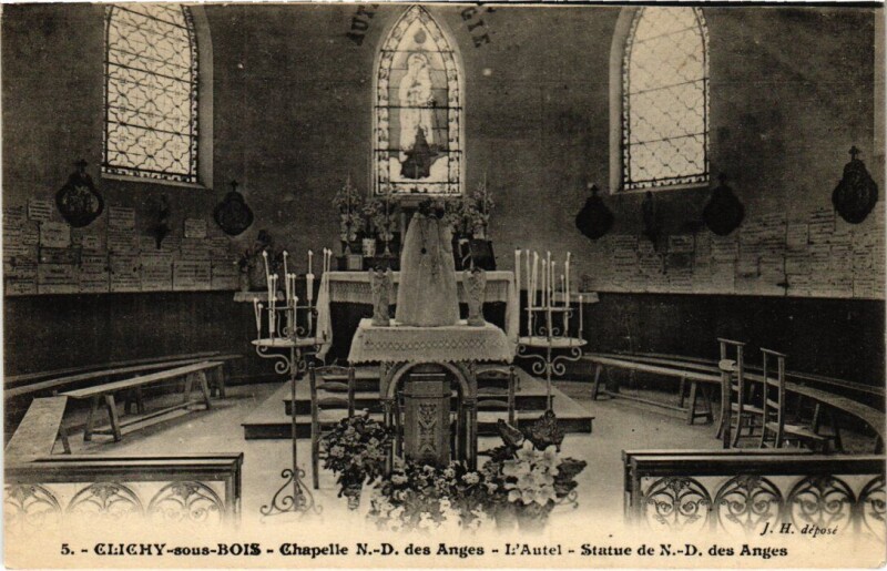 Carte postale ancienne Clichy Notre Dame des Anges La Chapelle