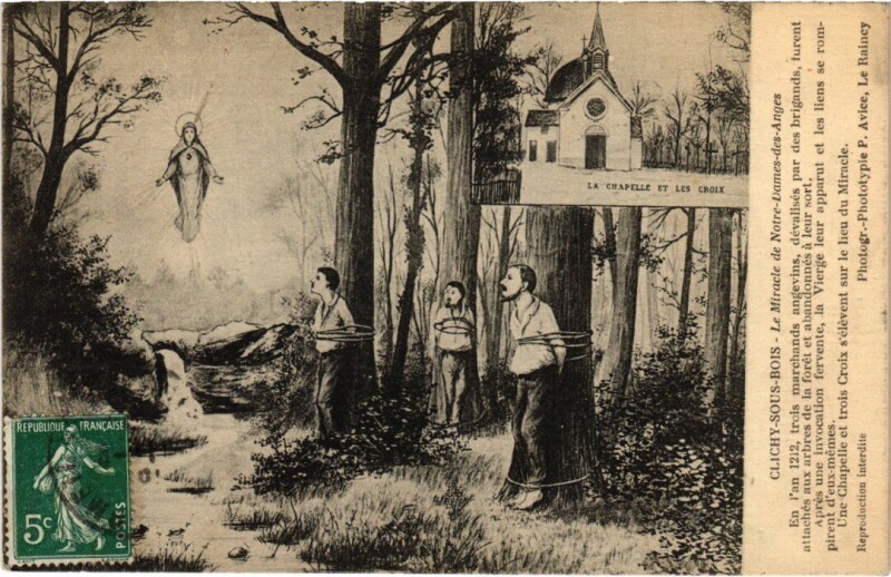 Carte postale ancienne Clichy Le Miracle de Notre Dame des Anges