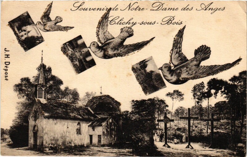 Carte postale ancienne Clichy souvenir