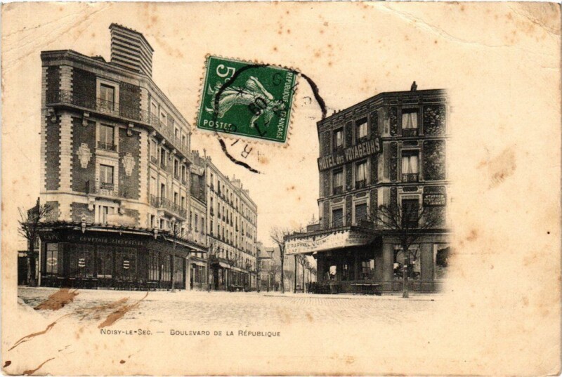 Carte postale ancienne Noisy le Sec Boulevard de la Republique à Noisy-le-Sec