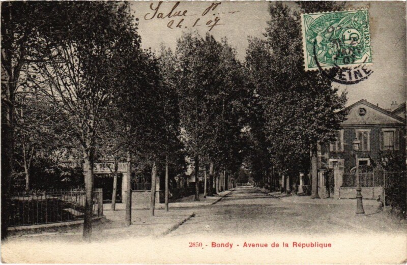 Carte postale ancienne Bondy Avenue de la Republique à Bondy