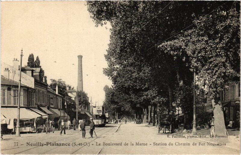 Carte postale ancienne Neuilly Plaisance Boulevard de la Marne à Neuilly-Plaisance