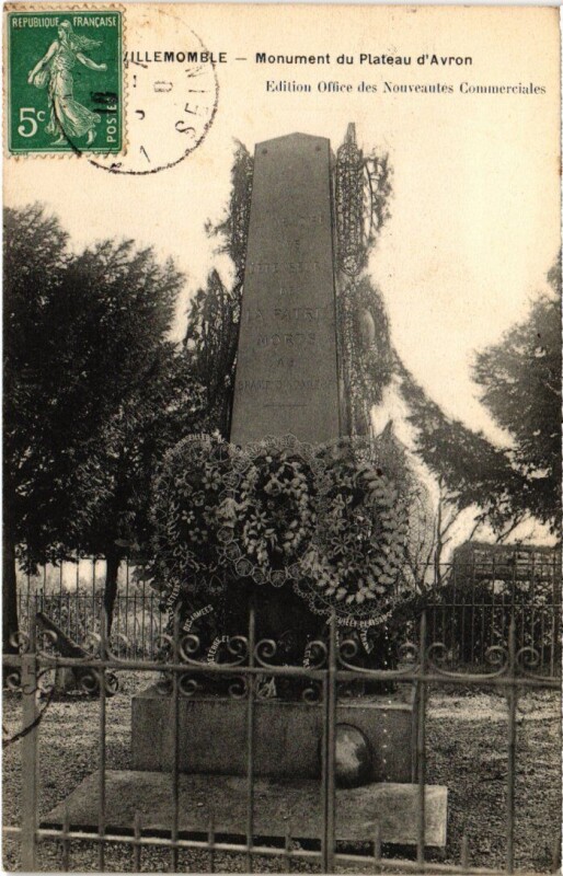 Carte postale ancienne Villemomble Monument de Plateau d'Avron à Villemomble