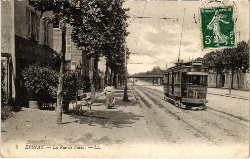 Carte postale ancienne Epinay Rue de Paris