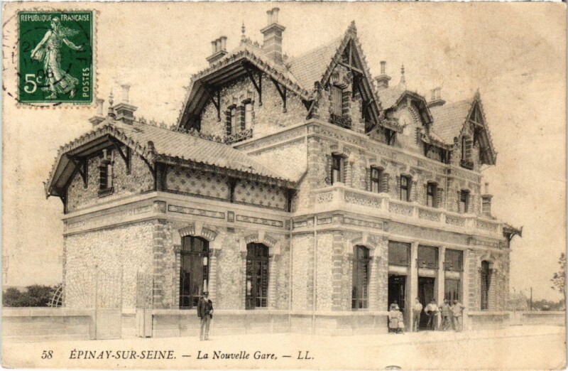 Carte postale ancienne Epinay La nouvelle Gare