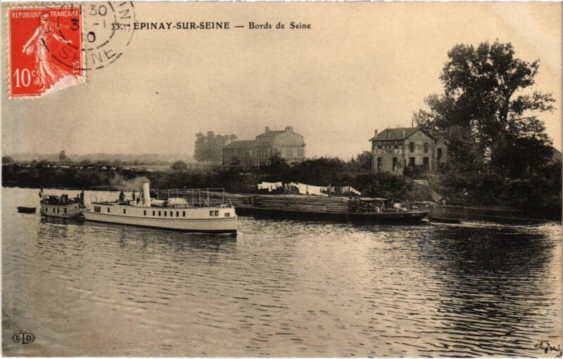 Carte postale ancienne Epinay Bords de la Seine
