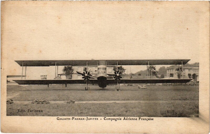 Carte postale ancienne Le Bourget Goliath Farman Jupiter au Bourget