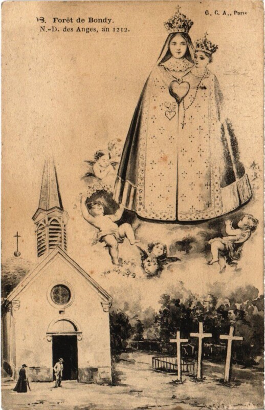 Carte postale ancienne Clichy Notre Dame des Anges