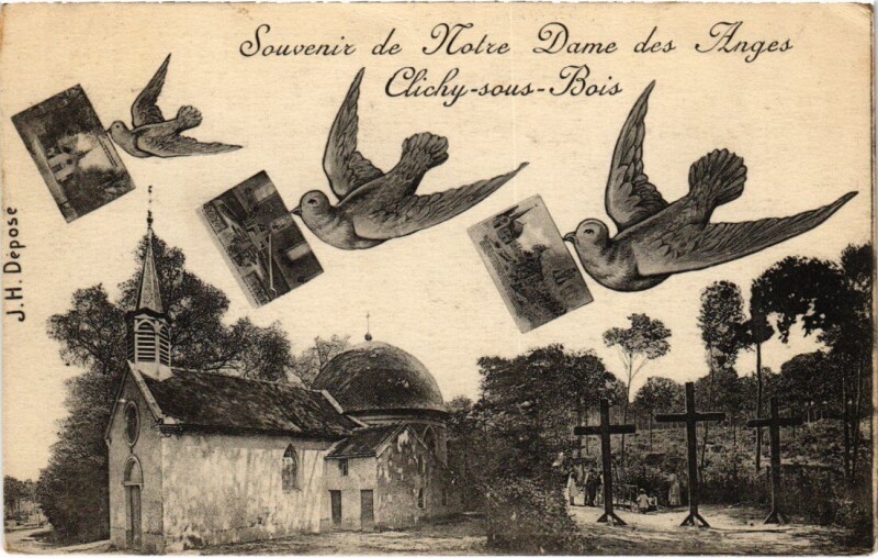 Carte postale ancienne Clichy souvenir