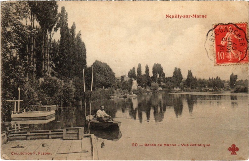 Carte postale ancienne Neuilly s Marne Bords de Marne