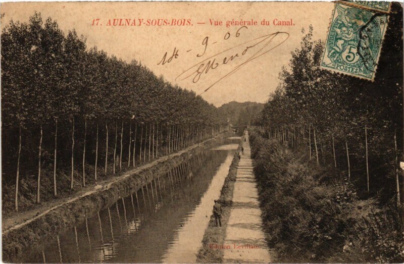 Carte postale ancienne Aulnay vue generale du Canal