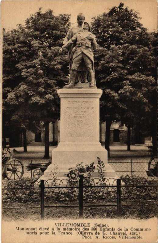 Carte postale ancienne Villemomble Monument des Enfants à Villemomble