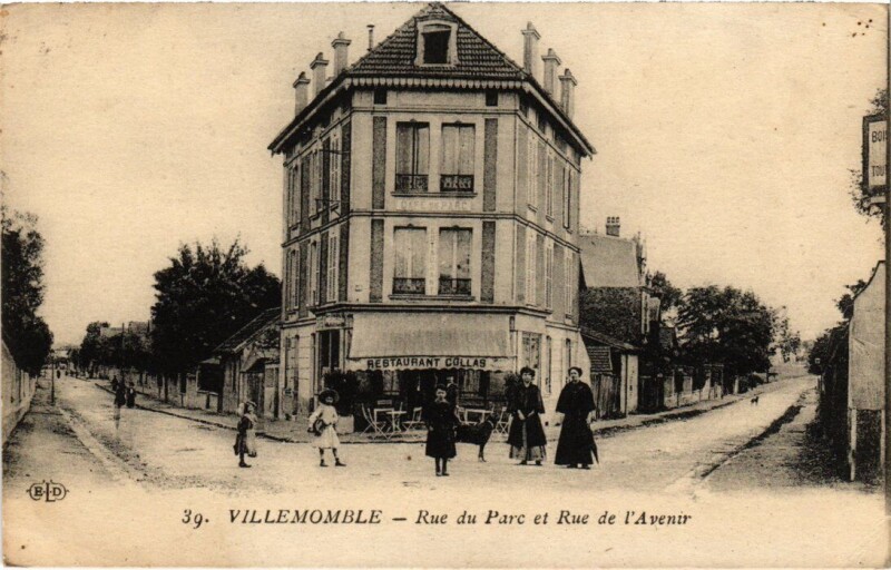 Carte postale ancienne Villemomble Rue du Parc et Rue de l'Avenir à Villemomble
