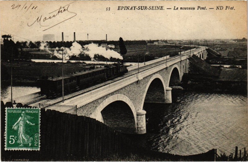 Carte postale ancienne Epinay Le nouveau Pont