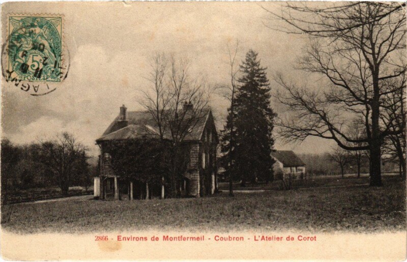 Carte postale ancienne Coubron Atelier de Corot à Coubron