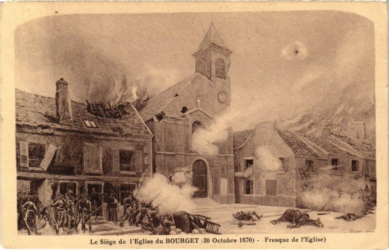 Carte postale ancienne Le Bourget Fresque de l'Eglise au Bourget