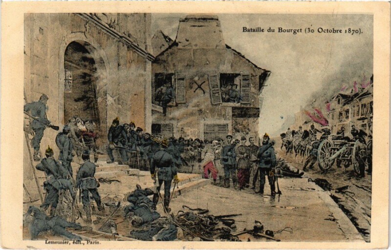 Carte postale ancienne Le Bourget Bataille de Bourget au Bourget