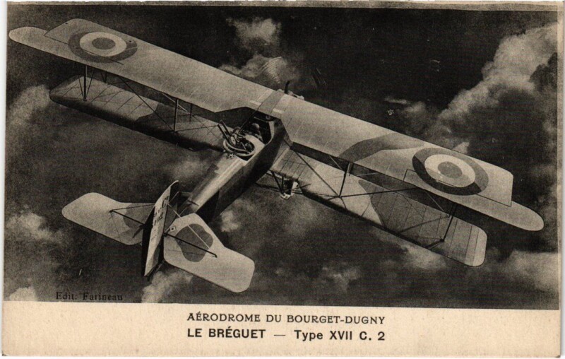 Carte postale ancienne Aerodrome du Le Bourget Type Xvii C. 2 au Bourget