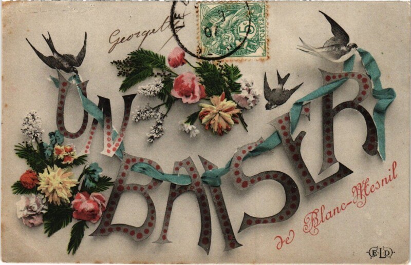 Carte postale ancienne Le Bourget souvenir au Bourget