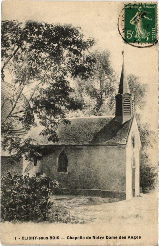 Carte postale ancienne Clichy Chapelle de Notre Dame des Anges