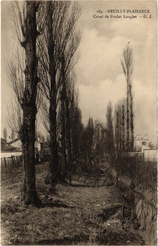 Carte postale ancienne Neuilly s Marne Canal de Poulet Langlet
