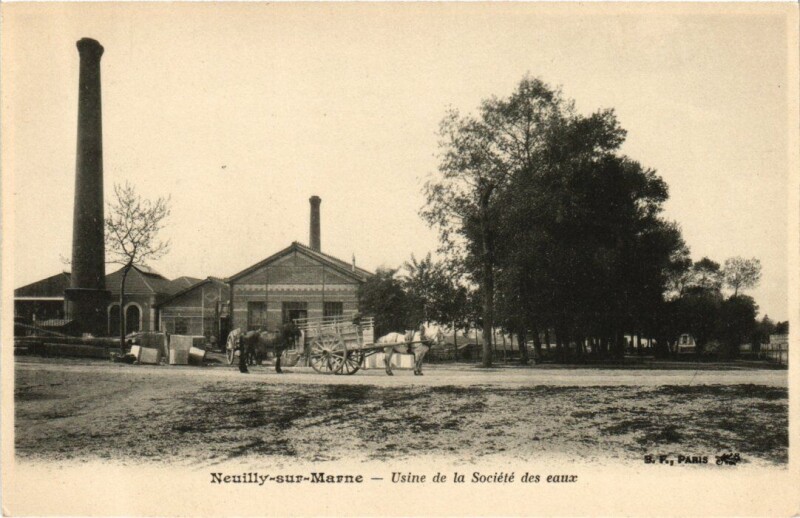 Carte postale ancienne Neuilly s Marne Usine de la Societe des eaux